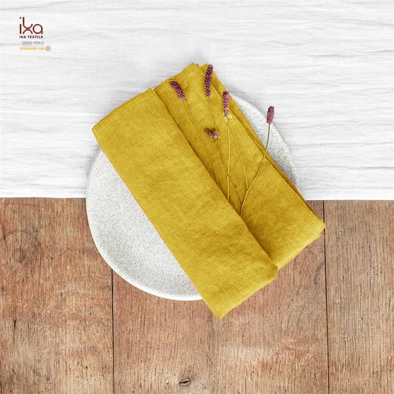 Party Decoration Beverage Logo Color Embroidery Custom Printed Lunch Personalized Dinner Linen Napkins with Hemstitch