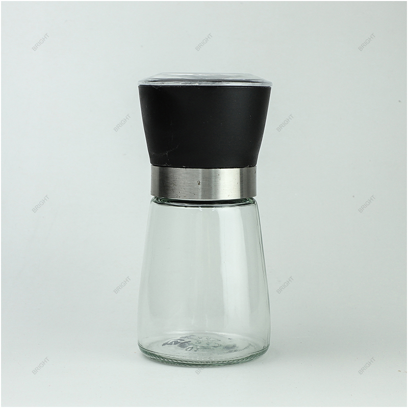 Household Kitchen 180ml 200ml Glass Pepper Grinders Wholesale Pepper Sea Salt Glass Seasoning Grinding Bottle