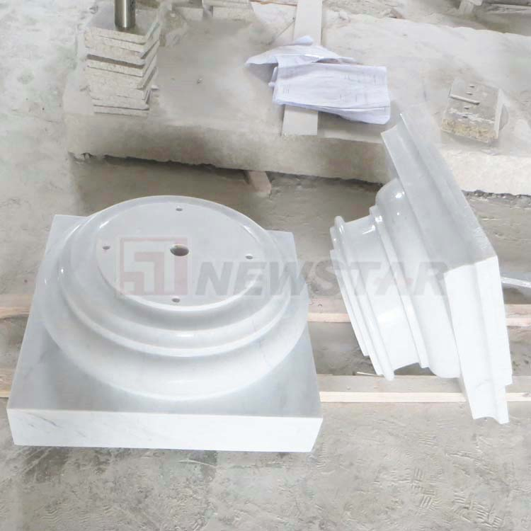 Limestone House Pillar Factory Round Pillar Design for Indoors Roman Marble Column Pillar White Marble Carved Stone Pillar