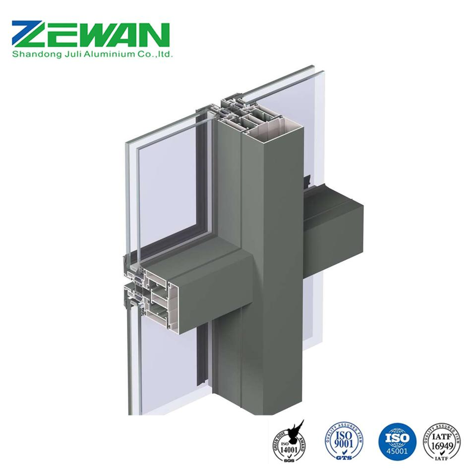 High Quality Curtain Walls Extrusion Aluminium Profile Customization 6063 T5 Aluminium Profile