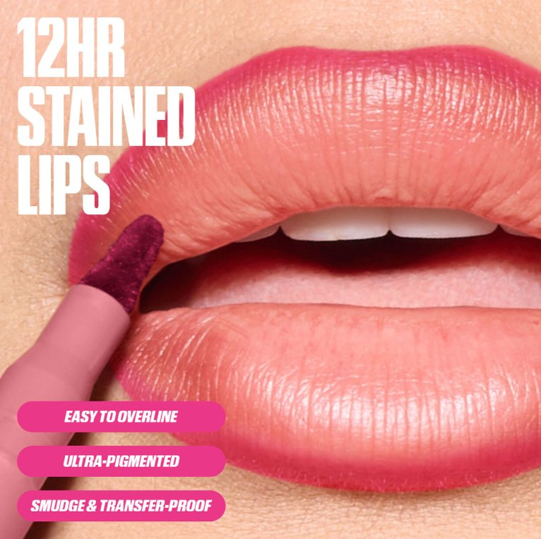 Vegan Smooth Lip Liner Stain Pen Waterproof Lip Stain Marker Easy to Color Long Lasting Lip Contour Stain