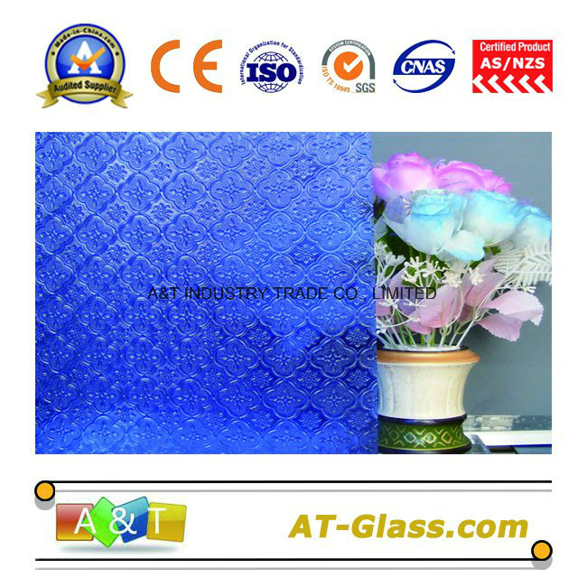 4mm, 5mm Clear Dark Blue Bronze Flora Patterned Glass