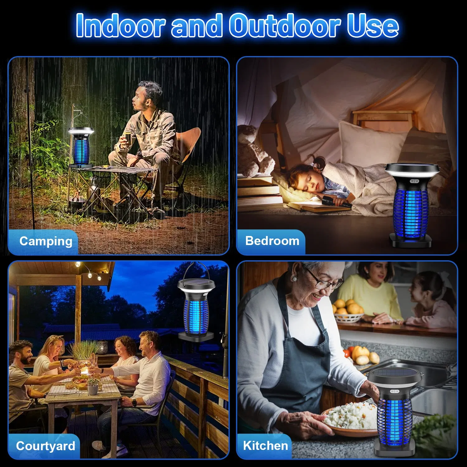 High Quality Hot Solar Bug Zapper Lantern Rechargeable Mosquito Killer