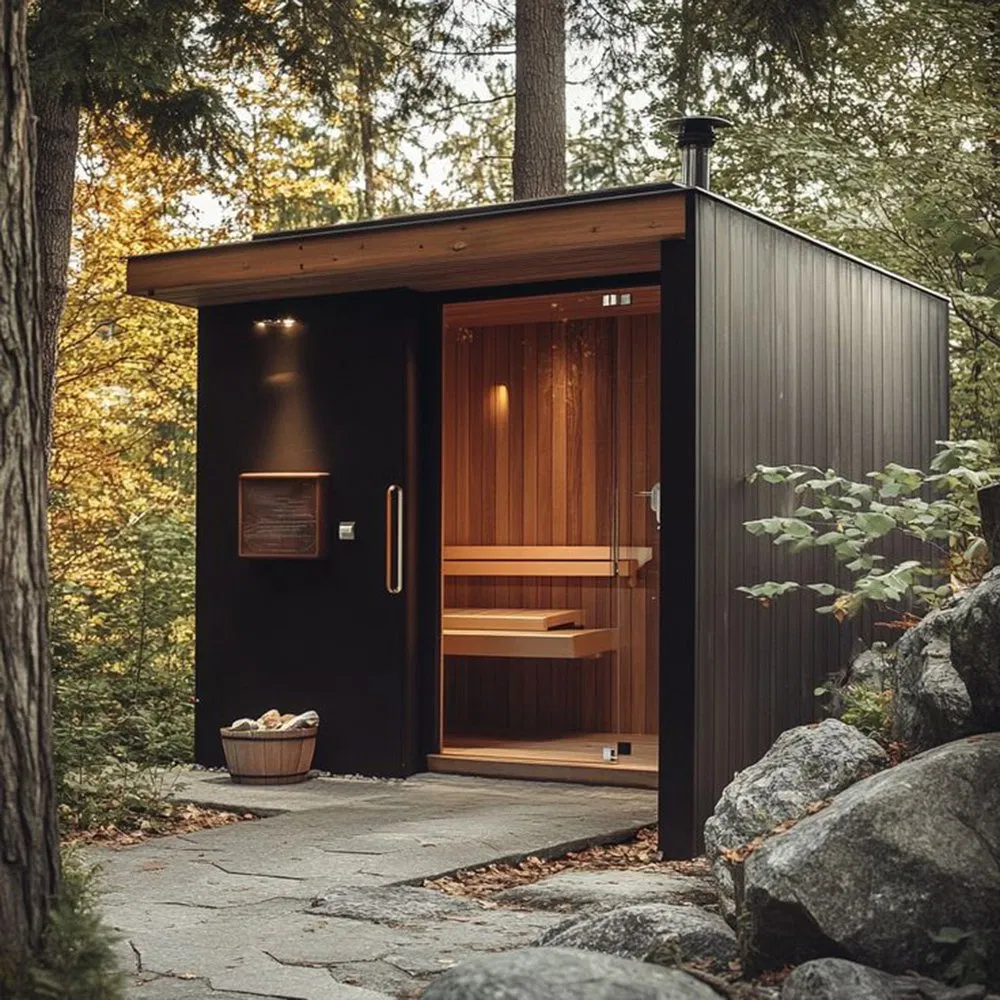 Уличная сауна для 4-6 человек из массива дерева