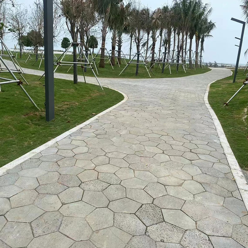 Outdoor Basalt Lava Mesh Paver Chinese Factory for Sale Grey Paving Stone Garden