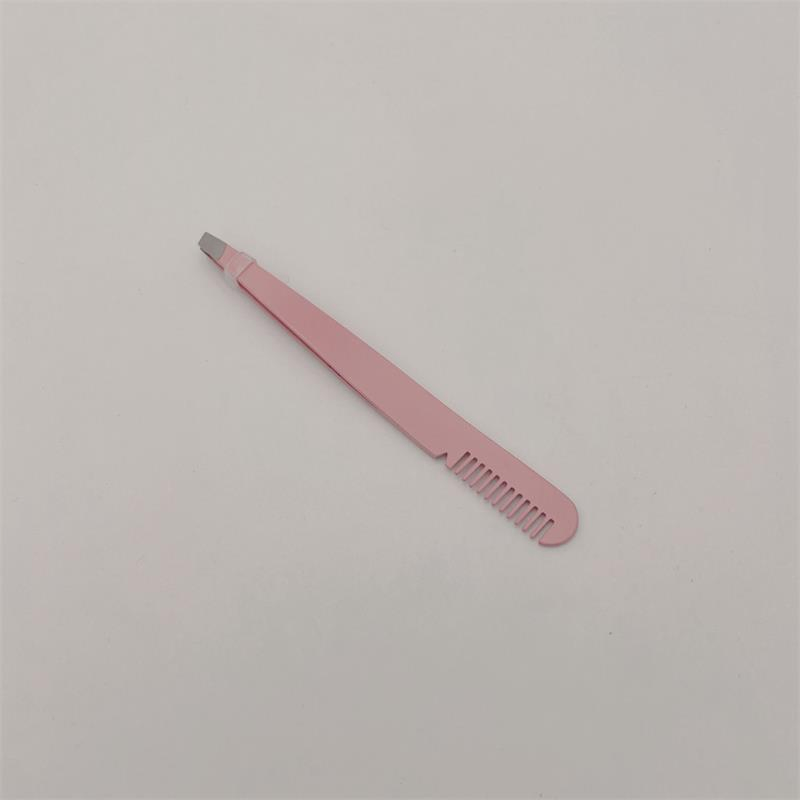 Foshan Factory Professional Hair Beauty Slanted Stainless Steel Tweezer with Leopard Print