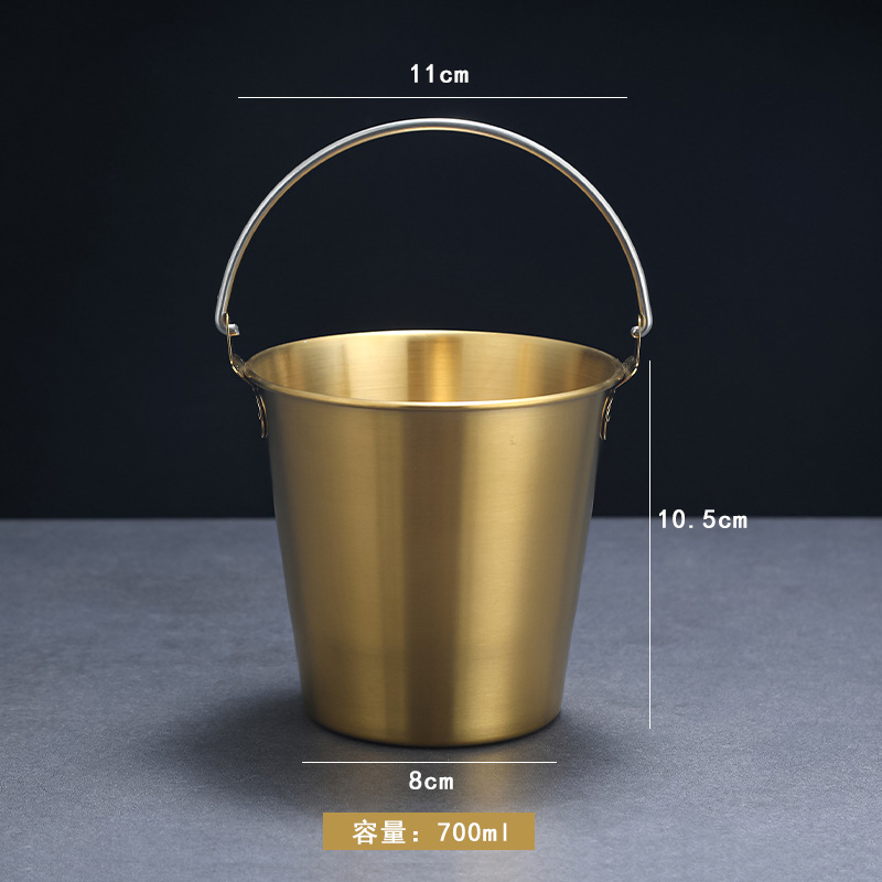 Custom Metal Beer Ice Buckets Silver Stainless Steel Champagne Cooler Wine Chiller Bucket for Sale