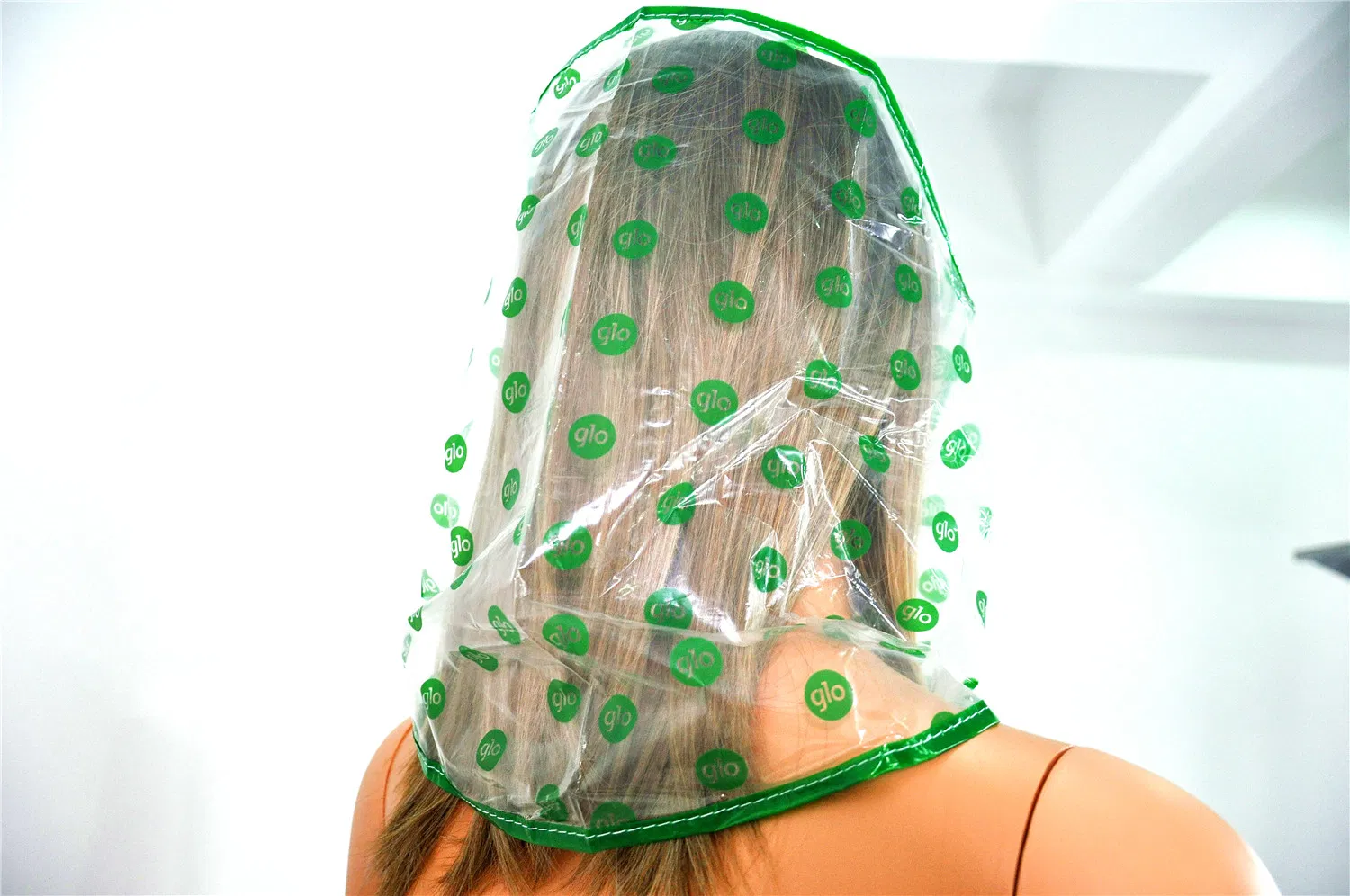 Printing Green Logo PE Rain Hat