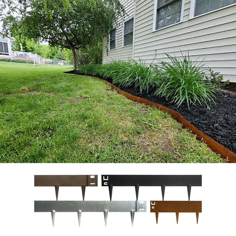 Yw Industrial Powder Coated Metal Steel Playground Garden Border Flower Lawn Landscape Edge with Spikes