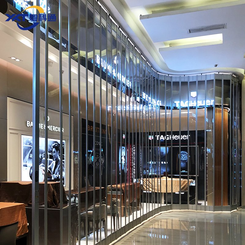 Shop Mall Polycarbonate Crystal Panoramic Bi-Folding Door