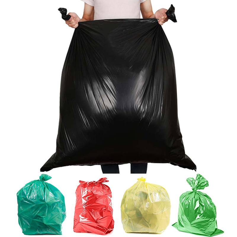 PE Heavy Duty Thickened White Black Plastic Waste Trash Bag Garbage Bag