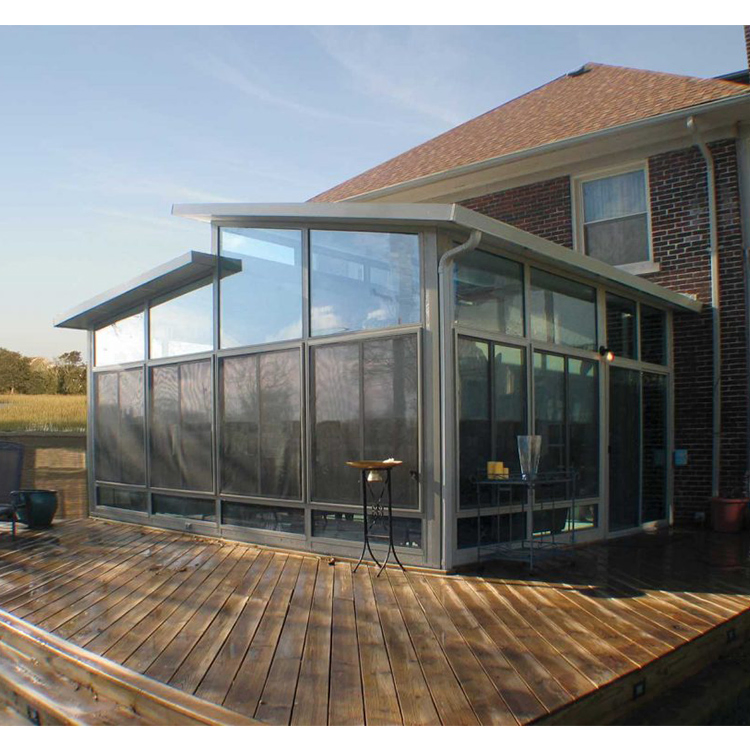 High Quality Aluminium Glass House Sunroom Glass Roof Cost Aluminum Glass Patio Roof