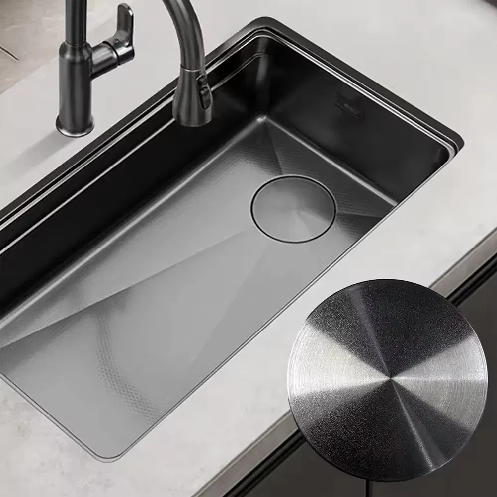 Modern Stainless Steel Round Bathroom and Kitchen Sink Drain Cover with Brushed Surface Easy Installation & Clean