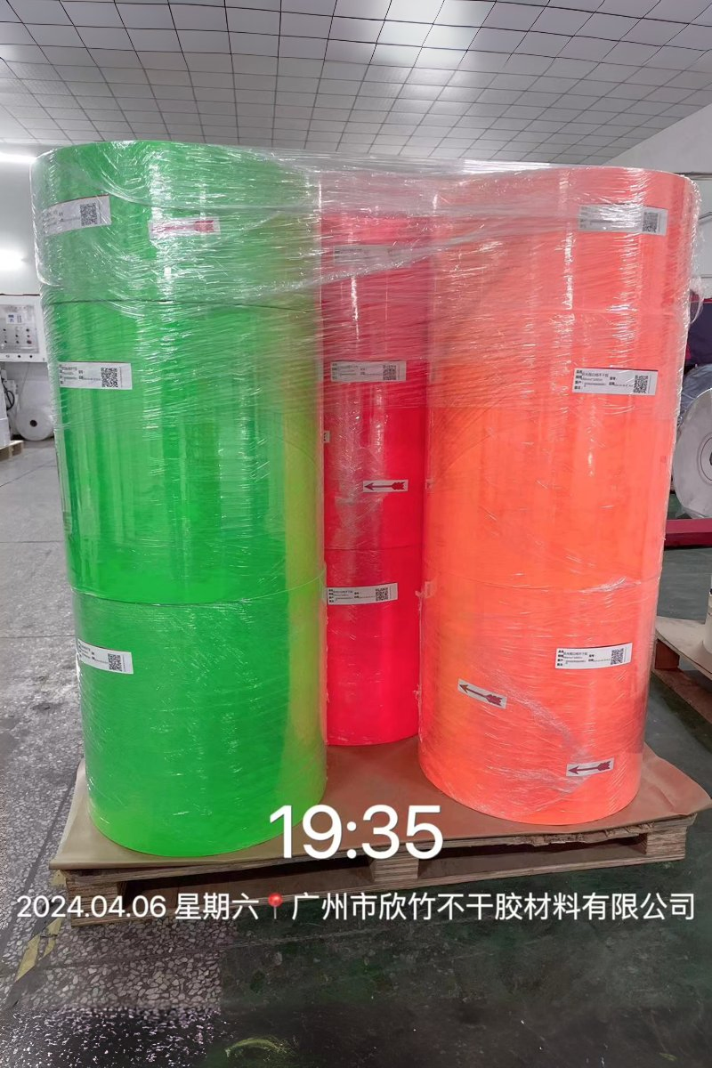 Wood-Free Paper with fluorescent (Green) Color Coating/Acrylic Based Adhesive Material