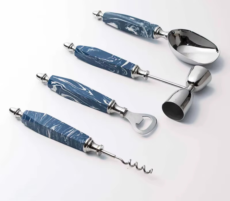 Custom Label Rattan Bar Tools Wine Bar Sets Beverage Serving Sets Serving Set Bartender Kit