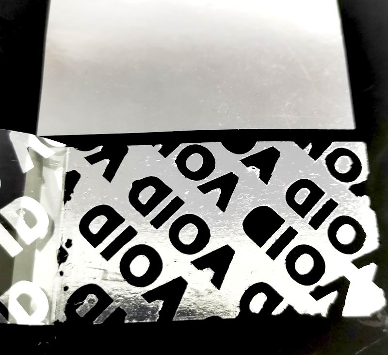 Matt Silver Adhesive Total Transfer Void Label Warranty Security Sticker