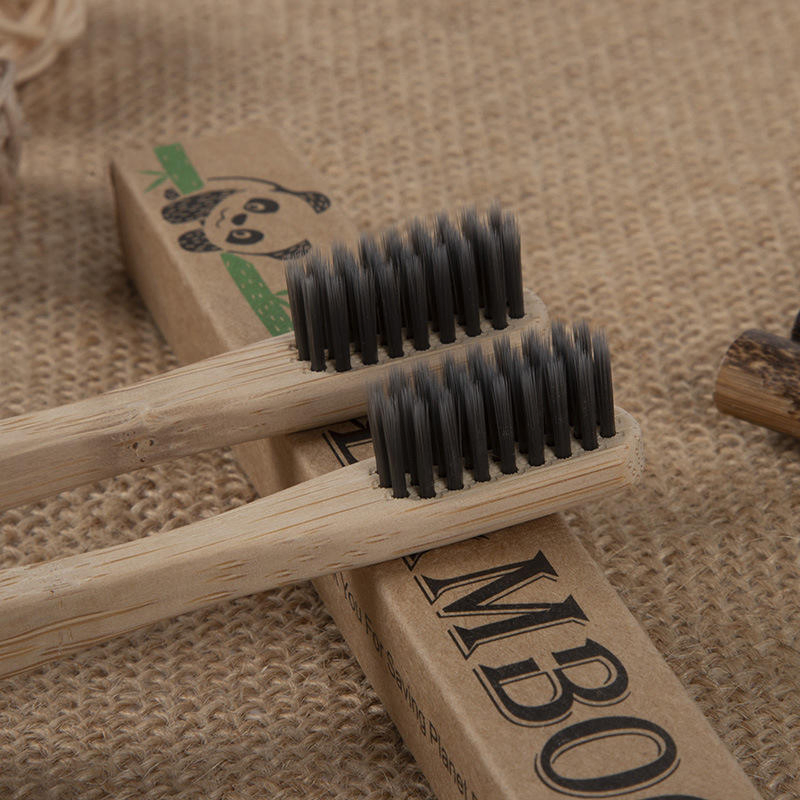 Wholesale Biodegradable Bamboo Toothbrush with Natural Wood Handle for Hotel and Travel