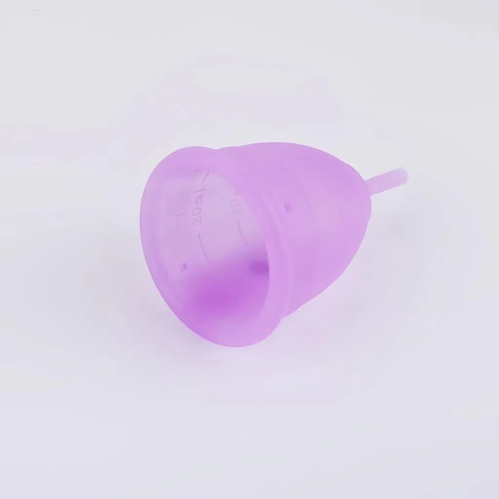 Long Handle Medical Degrade Silicone Menstrual Cup for Delivered Women