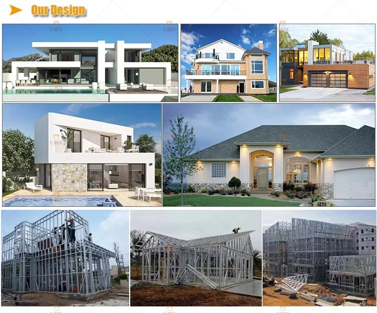 Steel House Smarthouse Light Steel Villa Low-Cost Prefab Light Gauge Steel Structure Frame Hotel Prefab House Project