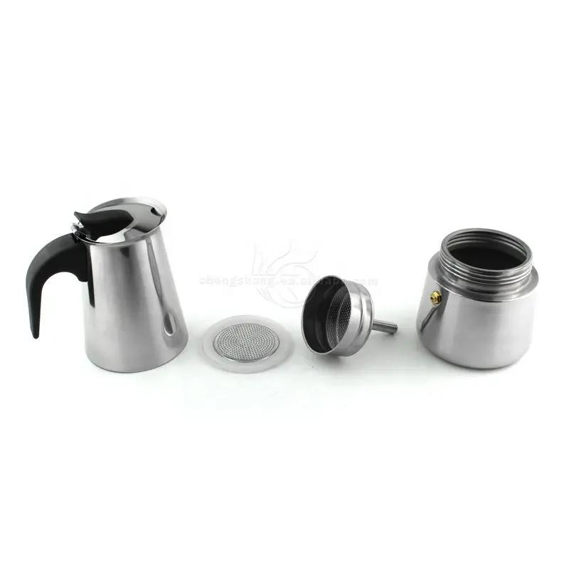 Kitchen Espresso Mirror Polish Large and Mini Stainless Steel Moka Pot Coffee Maker Stovetop Espresso Maker