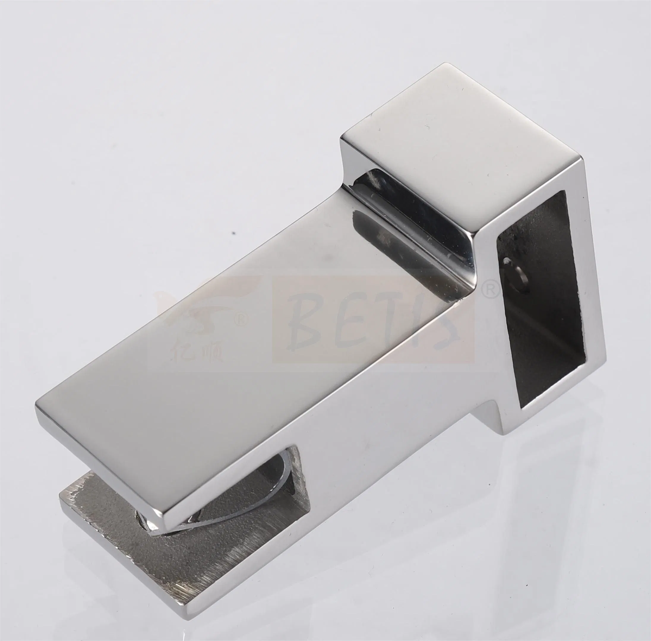 Frameless Tempered Glass Door Hardware 304-Stainless-Steel Wholesale Hot Sale Shower Door Hardware Steel-Pipe Polished-Finish Hanging-Clamp Glass Door Bracket