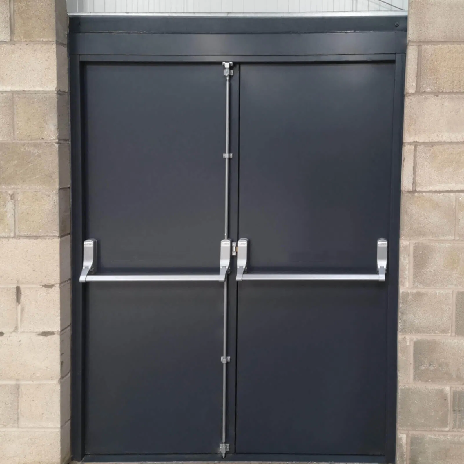 Hollow Metal Doors Exterior Fireproof 60min/90min Steel Fire Rated Door with Panic Push Bar