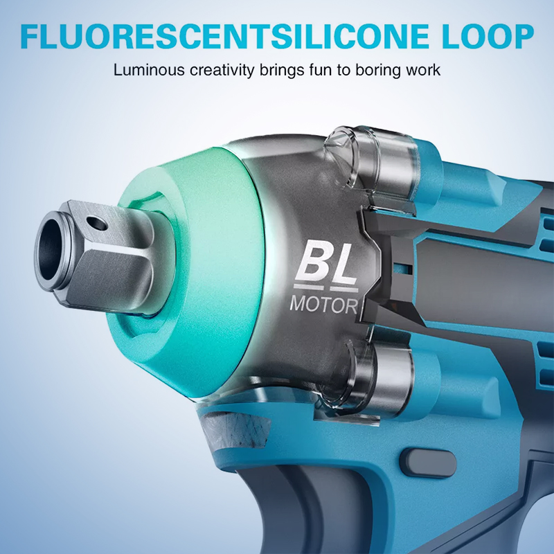 1000nm 1/2" Cordless Impact Wrench Electric Drill Gun Ratchet Driver W/2 Battery