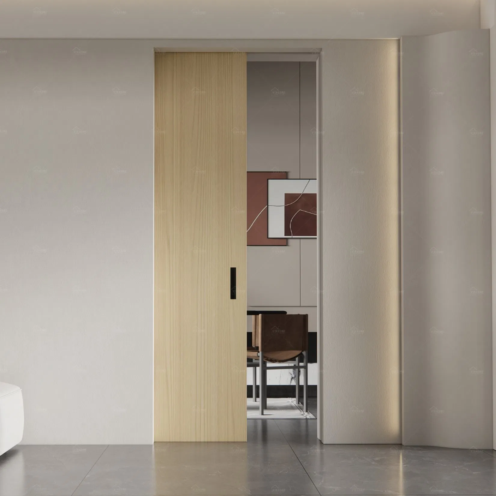 Canada Standard Custom Internal Residential Soft Close Wood Pocket Door