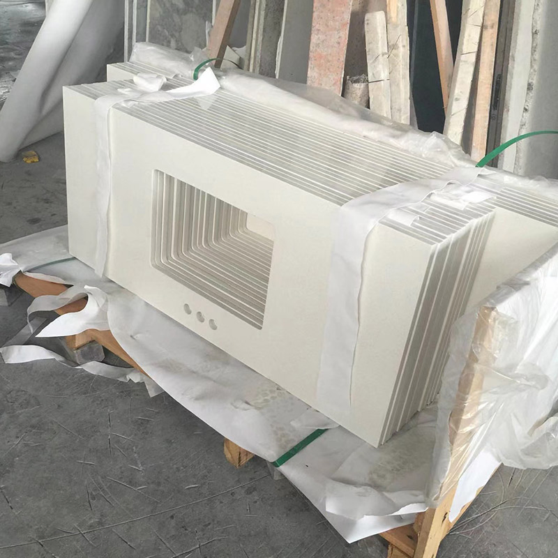 Artificial Stone White Quartz Countertop Customized Design Price
