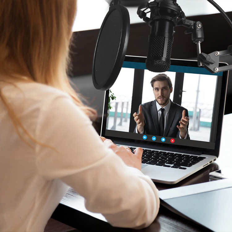 Professional USB Microphones Studio Recording Microphone for Condenser PC Microfono with Holder Bracket