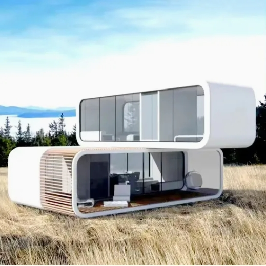 High Quality 20FT 40FT Apple Cabin Single Deluxe Apartment House Prefabricated Container House Modern Portable Space Capsule Apple Cabin with Kitchen