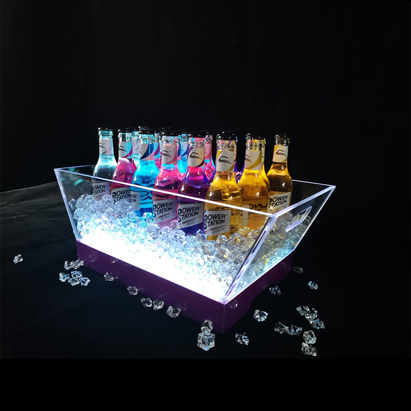 5L Square Rechargeable Plastic LED Ice Bucket