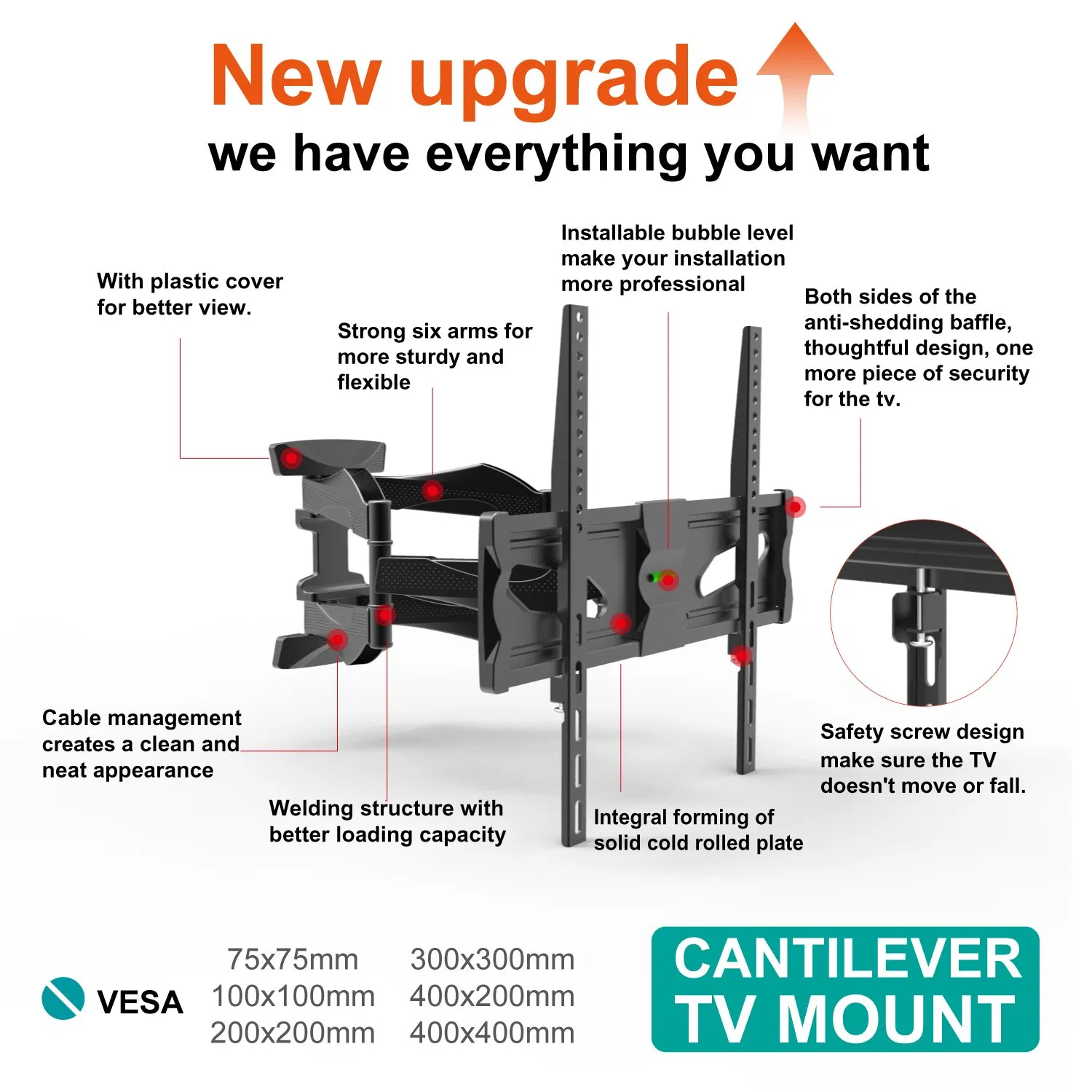 Cantilever Universal LCD TV Wall Mount for 26"-55"TV Size (CT-WPLB-2401M)