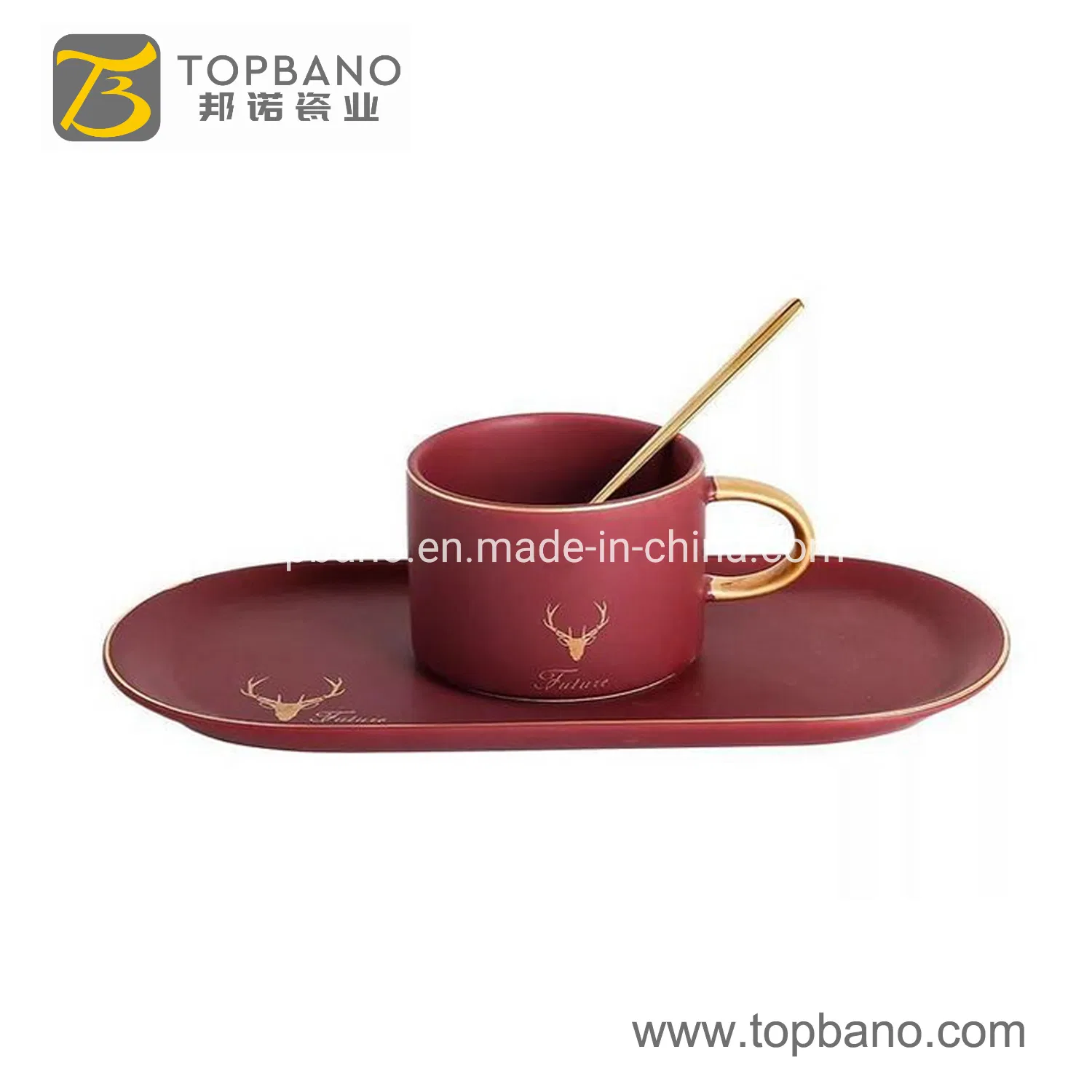 Promotional Porcelain Cup Saucer Set and Color Glaze for Dessert Shop