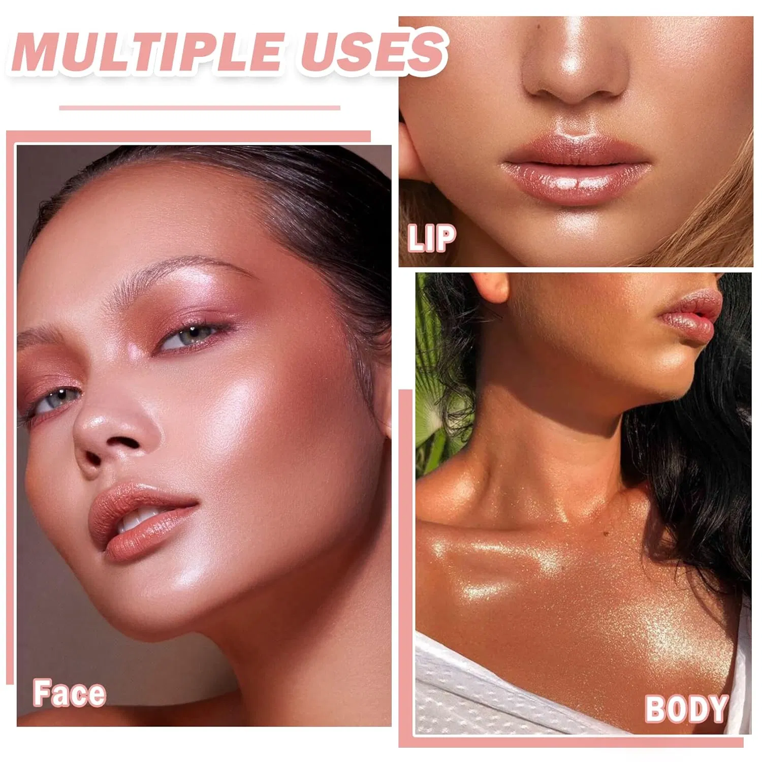 Highlighter Makeup Palette Shimmer Contour Powder, Waterproof & Long-Lasting Face Illuminator Private Label/OEM