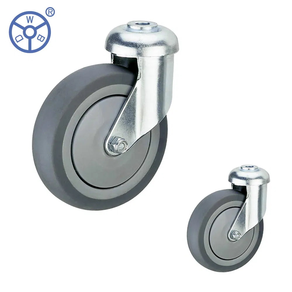 Wbd silent TPR Supemarket Shopping Castor Wheel Swivel Bolt Hole