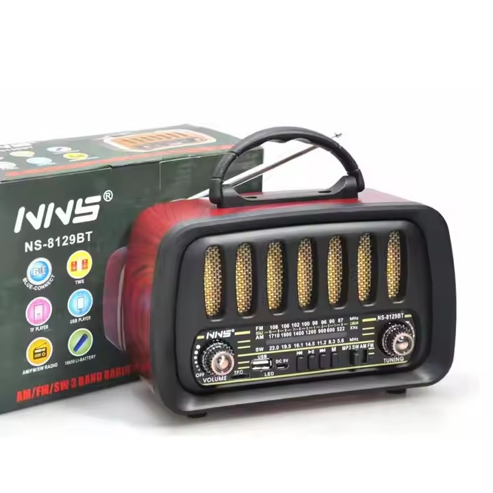 Ретро радио NS-8129BT с Bluetooth, деревянный корпус