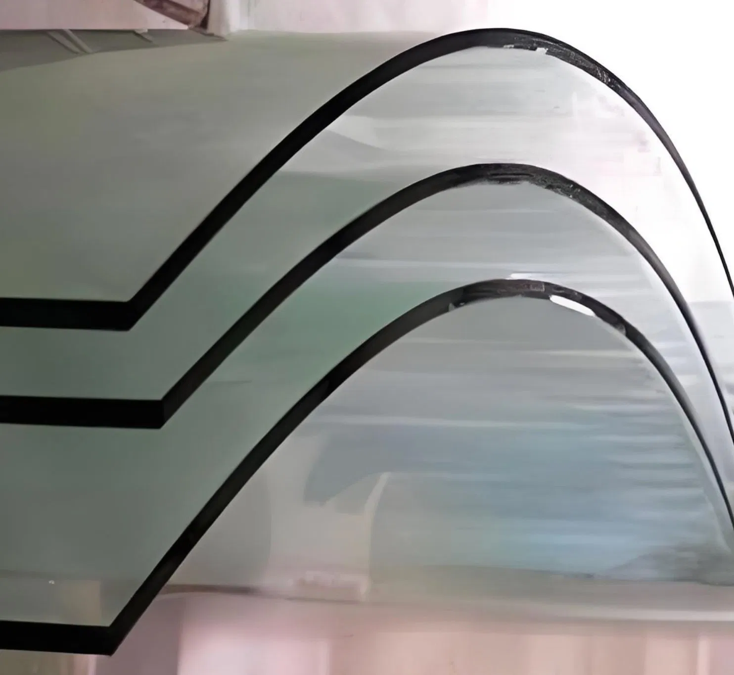 Premium Green Construction Safety Glass with Elegant Curves