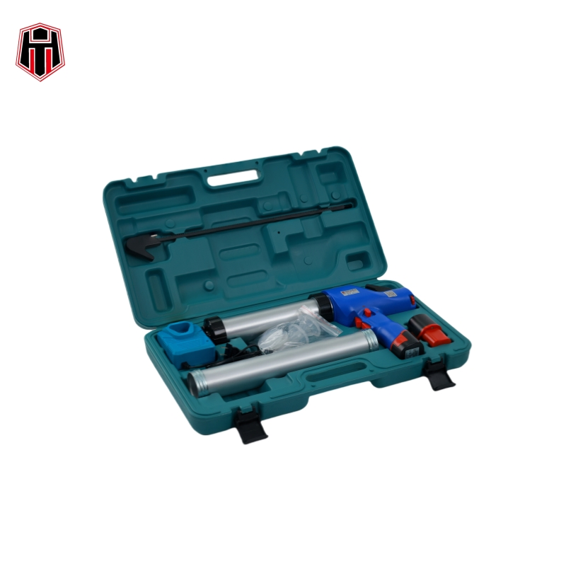 Blue High-Power Caulk Gun with Included Batteries for Sealing