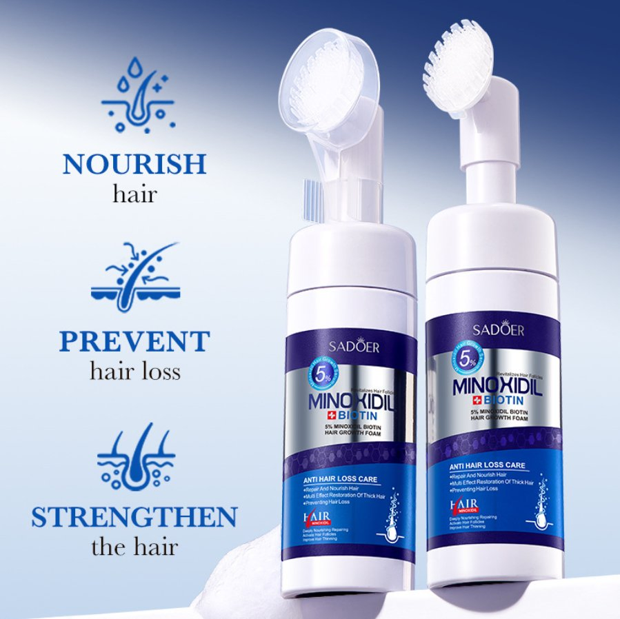 Online Hot Sale Deep Repair Hair Root Follicle Growth Serum Promotes Hair Fast Growing Product Castor Argan Oil Hair Growth Foam 5% Minoxidil Hair Growth Mousse