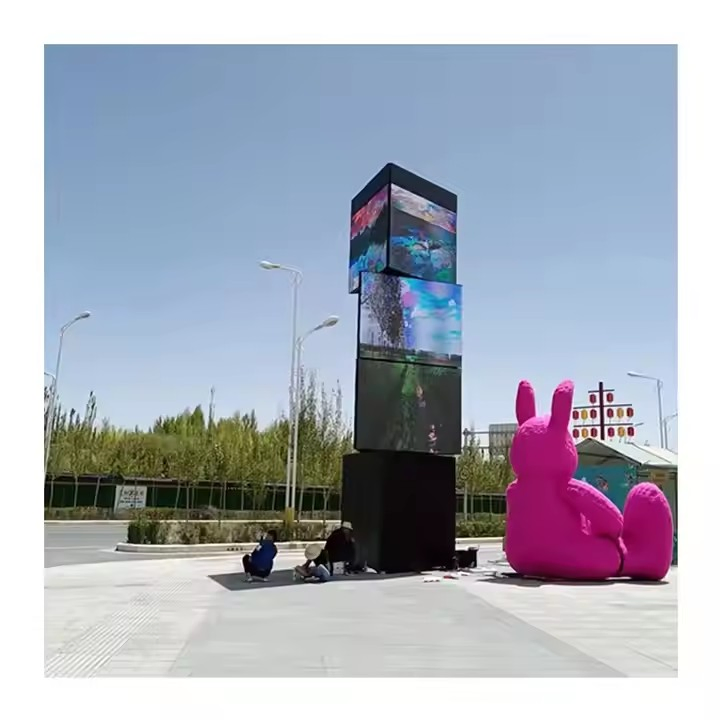 Indoor Outdoor Flexible LED Screen Waterproof Cylinder Soft Screen LED Display Advertising Curved Flexible LED Display Screen