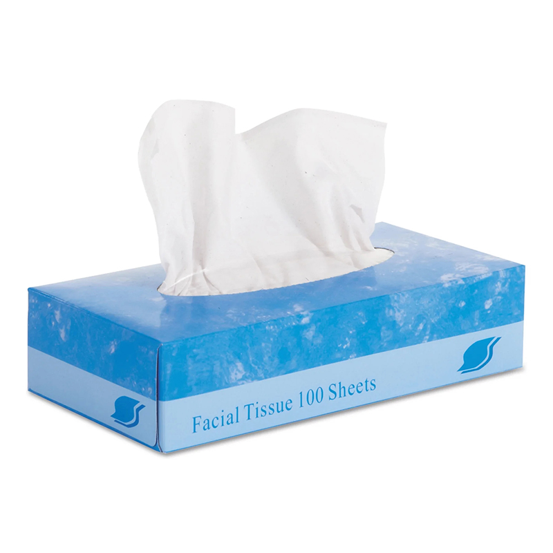 Logo Printed White Virgin Paper Facial Tissue Box Branded Display Product