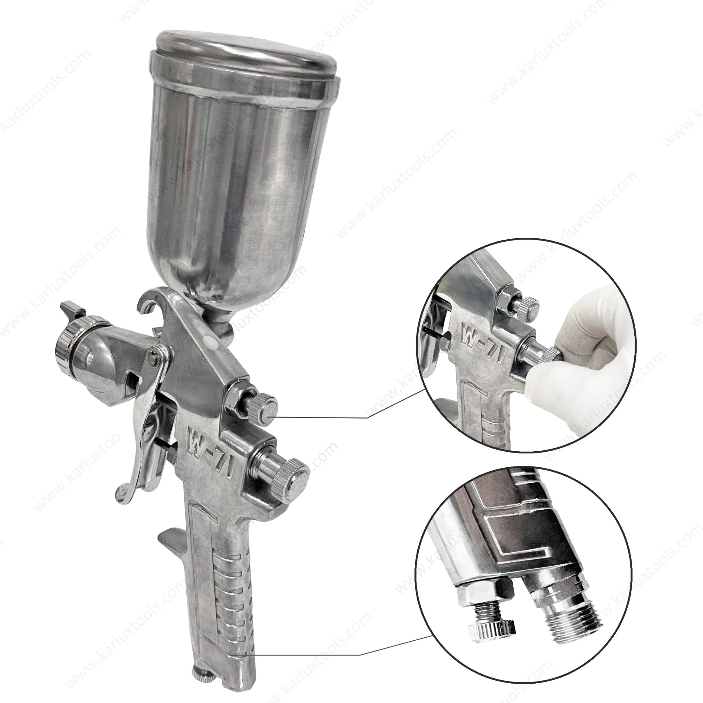 W71-G 400ml 1.0/1.3/1.5mm Nozzle Gravity Type Air Paint Sprayer Automotive Refinishing Painting Tools Pneumatic Paint Spray Gun