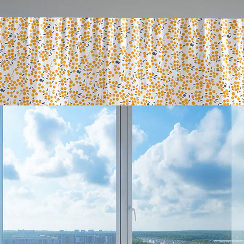 Printed Summer Style Windows Half-Cover The Door Frames, of The Kitchen, Living Room and Bedroom Drapses and Curtains