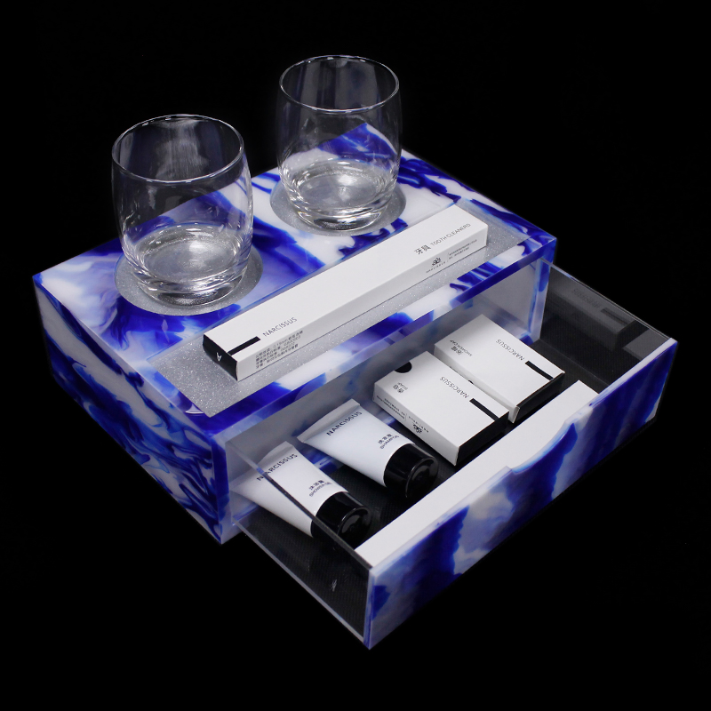 Service Holding Cup/Amenities Tray Guest Room Tabletop Organizer Hotel Collecting Amenity Tray