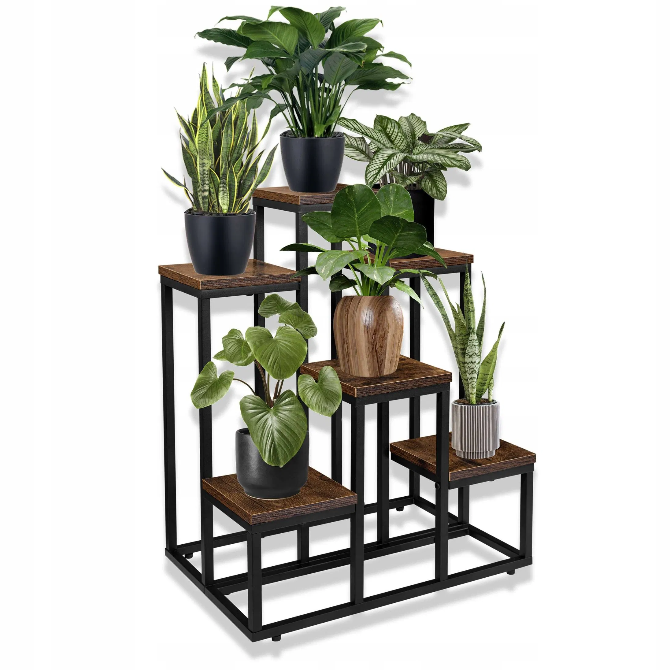 Garden Outdoor Modern Adjustable Wood Bamboo Plant Stand Flower Stand Display