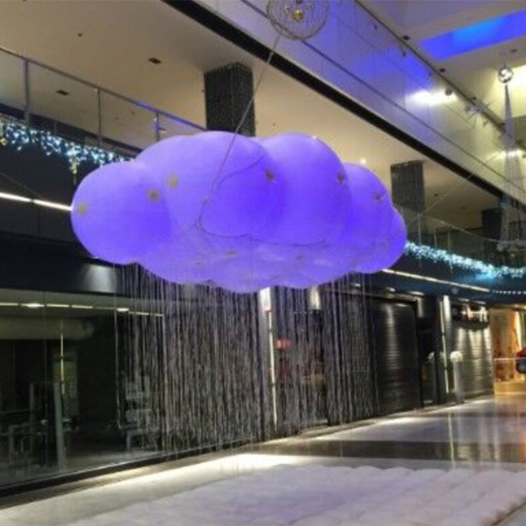 Indoor Party LED Inflatable Cloud Balloon, White Inflatable Cloud for Activities