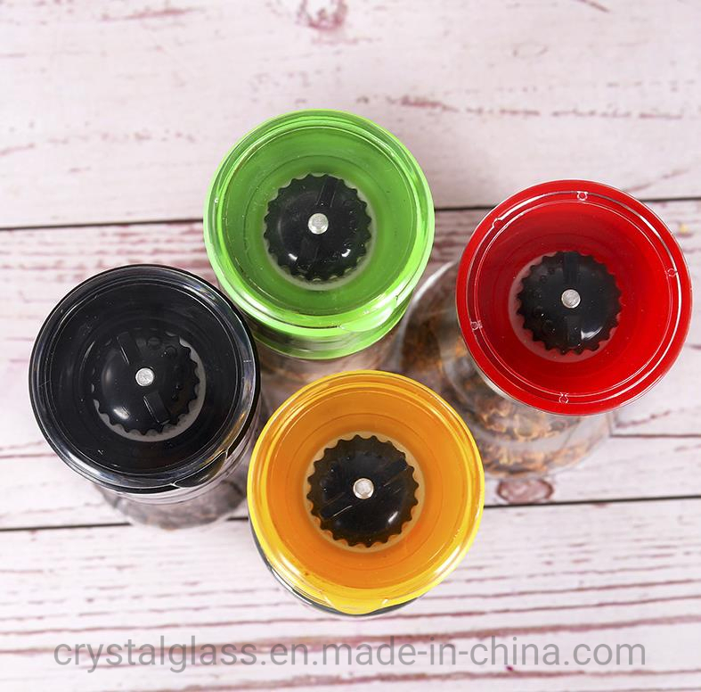 180ml Glass Bottle Pepper Mill Spice Grinder with Plastic Cap