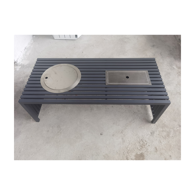 Terrace Courtyard Villa Garden Aluminum Outdoor Coffee Fire Pit Table with Ice Bucket