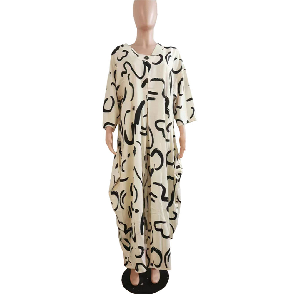 Комплект женский свободный для отдыха с принтом больших размеров